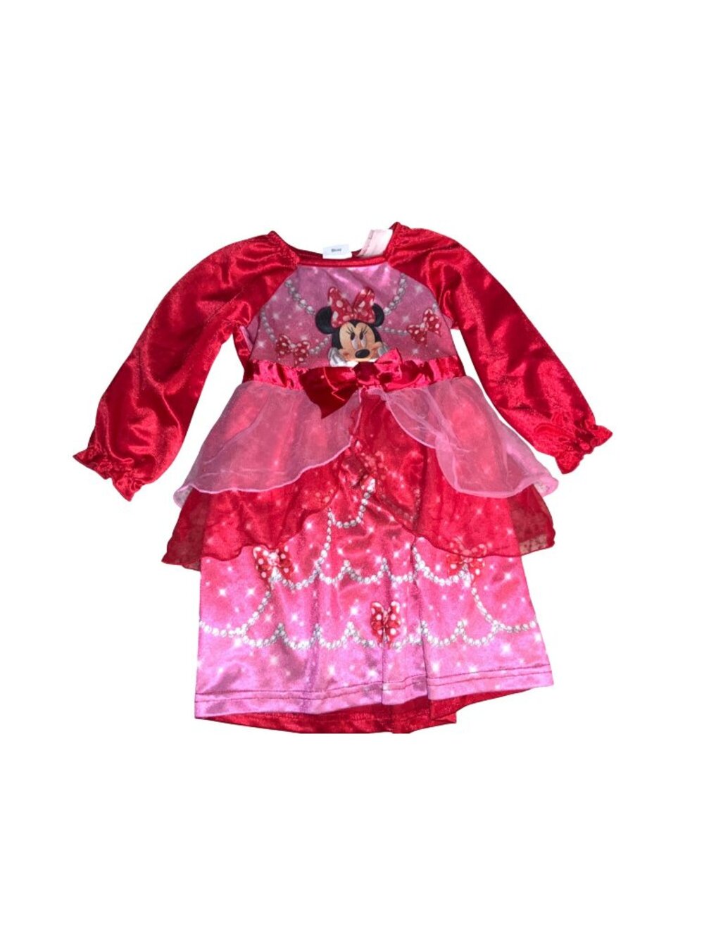 Disney Minnie Mouse Red Pink Dress Tulle Overlay Flame Resistant 18 M